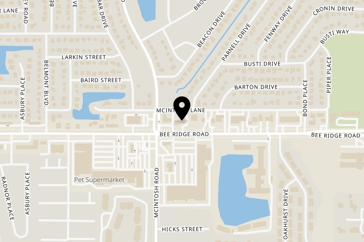 Map showing the location of Manny's Tacos To Go on 4427 Bee Ridge Rd in Sarasota